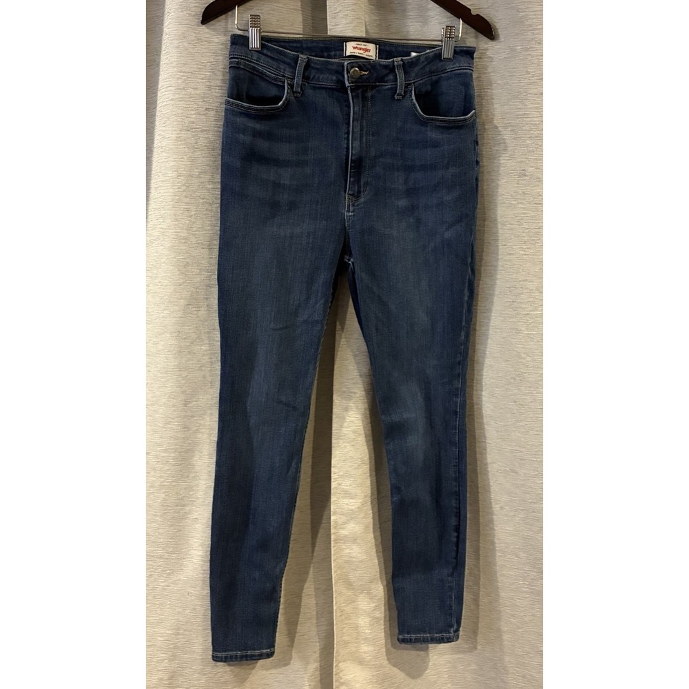 Wrangler High Rise Unforgettable Skinny Jeans Blue Denim Size‎ 14